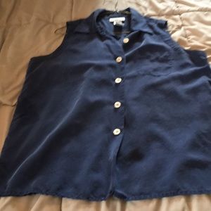 Light weight navy blue sleeveless top